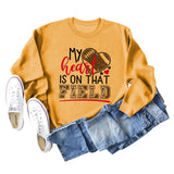 Mon cœur est sur ce terrain Sweat-shirt ample pour femmes