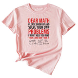 T-shirt à manches courtes et col rond imprimé lettre Dead Math, été décontracté