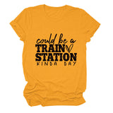 Summer Court Be a Train T-shirt à manches courtes et col rond pour femme