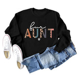Spot For Aunt Dog Print Letter Leopard Damen Langarm Loose Bodysuit Damen