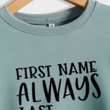 FIRST NAME ALWAYS Women's Letter Loose Long Sleeve Sweater