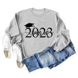 Klasse von 2023 Hut Buchstaben Bottoming Langärmeliger Pullover für Frauen Auf Lager