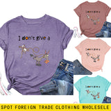 Damen-T-Shirt mit Aufschrift „I Don't Give A Funny Pattern“, lässig, kurzärmelig