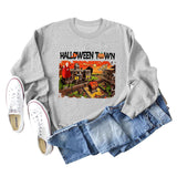 Halloween Town Letter Printed Damen Lockerer neuer Pullover Langarmshirt