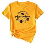 Surrounded By Balls Mom T-Shirt mit Basketball-Muster, Rundhalsausschnitt, kurzärmelig