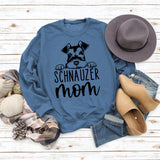 SCHNAUZER MOM Rundhals Brief frauen Sweatshirt Druck Lose Langarm