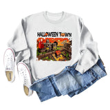 Halloween Town Letter Printed Damen Lockerer neuer Pullover Langarmshirt