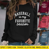 Baseball ist mein Lieblingsbrief Rundhals Großer Langarmpullover