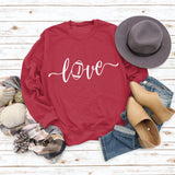 Love Baseball Letter Printing Fashion Autumn and Winter Bottoming Long Sleeve Round Neck Sweater (women)