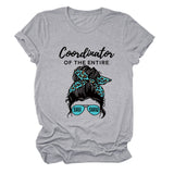 Koordinator des gesamten stilvollen Kurzarm-T-Shirts mit Rundhalsausschnitt