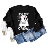 BOO BOO CREW Letter Printing Round Neck Autumn and Winter Long Sleeve Plus Size Sweater Women