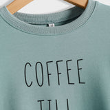 CAFÉ TILL COCKTAILS LETTRE COL ROND Lâche FEMME MANCHES LONGUES SWEAT-SHIRT OVERSIZE