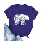 Hauts pour femmes Mama Bear T-shirt décontracté à manches courtes avec lettre pour femme