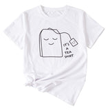 Il s'agit d'une chemise fauve, impression de motifs simples, chemise ample décontractée à manches courtes pour femmes