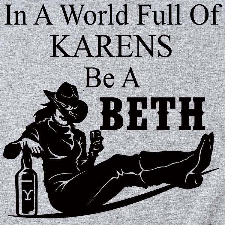 In A World Full of Karens, Crewneck Denim Print, Short Sleeve T-shirt Bottomed Loose Womenswear