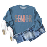 Spot Senior Class of 2023 Letter Lockerer, lässiger Langarmpullover für Damen