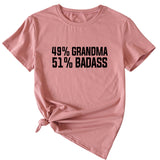 49%GRANDMA Womens Casual Loose Short-sleeved Shirt