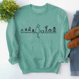 Rundhals-Oberteile, langärmliges, bedrucktes, lockeres Sweatshirt