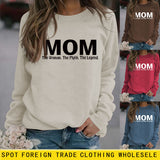 Maman la femme le mythe Spot lettre ample à manches longues grande taille pull