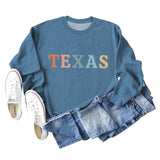 TEXAS Letter Printing Fashionable Autumn Winter Round Neck Long Sleeve Loose Oversize Sweater