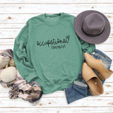 OCCUPATIONAL CREW NECK FASHION LETTERS OVERSIZE SWEATSHIRT LOOSE WOMEN'S LONG SLEEVES