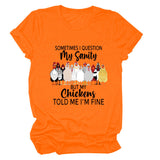 SOMETIMES QUESTION MY Sommer-T-Shirt mit Buchstaben und kurzen Ärmeln, bedruckt mit Rundhalsausschnitt