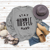STAY HUMBST LE HARD Letters Loose Long-sleeved Large Size Sweater Women