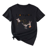 Damen-T-Shirt mit Aufschrift „I Don't Give A Funny Pattern“, lässig, kurzärmelig