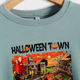 Halloween Town Letter Printed Damen Lockerer neuer Pullover Langarmshirt