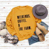 WEEK-END CAFÉ Col Rond Pull Ample à Manches Longues Femme