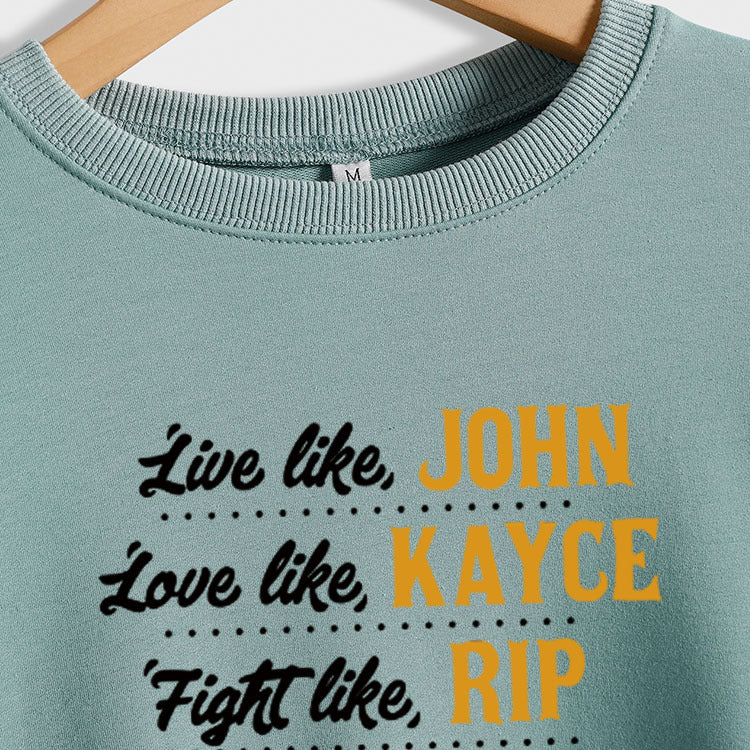Live Like John Love Women's Letter Round Neck Loose Long Sleeve Shirt Large Sweater