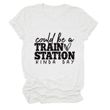 Summer Court Be a Train T-shirt à manches courtes et col rond pour femme
