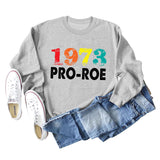 1973 PRO ROE Letter Ladies Bottoming Long Sleeve Sweater