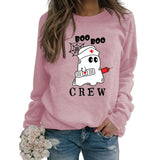 BOO BOO CREW Lettre Lâche Automne/Hiver Bas Manches Longues Pull Femme