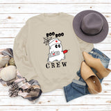 BOO BOO CREW Lettre Lâche Automne/Hiver Bas Manches Longues Pull Femme