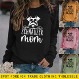 SCHNAUZER MOM Rundhals Brief frauen Sweatshirt Druck Lose Langarm
