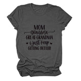 MOM GRANDMA GREAt FASHION LEttER CREWNECK SHORt SLEEVE T-SHIRt WOMENT-Shirt