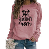 SCHNAUZER MOM Rundhals Brief frauen Sweatshirt Druck Lose Langarm