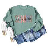 Spot Senior Class of 2023 Letter Lockerer, lässiger Langarmpullover für Damen