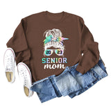 2023 SENIOR MOM Bowknot Letter Loose bottomed Long Sleeve Oversize Sweater