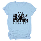 Summer Court Be a Train T-shirt à manches courtes et col rond pour femme