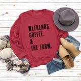 WEEK-END CAFÉ Col Rond Pull Ample à Manches Longues Femme