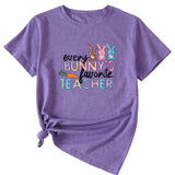 T-shirt décontracté à manches courtes imprimé Every Bunny's Bunny's Bunny pour femme