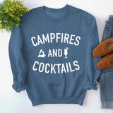 Herbst und Winter neuer Pullover für Damen mit Buchstaben-Print für Lagerfeuer und Cocktails