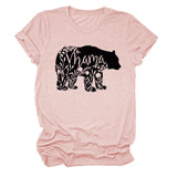 Hauts pour femmes Mama Bear T-shirt décontracté à manches courtes avec lettre pour femme
