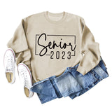 Senior 2023 Brief Lose Herbst und Winter Basis Neue Casual Große Langarm Pullover