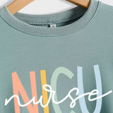 Pull à manches longues et col rond pour femme, vêtement d'infirmière, à la mode, avec lettres d'infirmière NICU