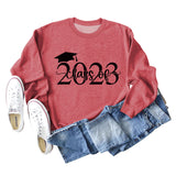 Klasse von 2023 Hut Buchstaben Bottoming Langärmeliger Pullover für Frauen Auf Lager