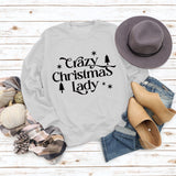 Round Neck Letter Tops Long Sleeve Crazy Christmas Women's Sweatshirt