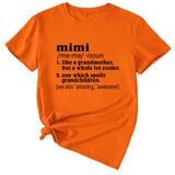 Damen-Hemd mit englischem Buchstaben „Mimi“, lässig, Rundhalsausschnitt, lockeres Kurzarmhemd